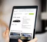 Edmunds auto  finder on a  tablet