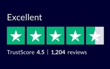 A 4.5 score on trustpilot